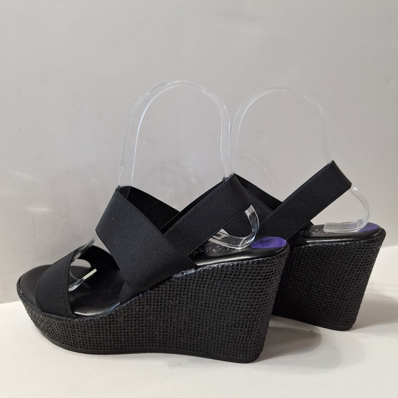 Italian Shoemakers NEW Made in Italy Elastic Strap Platform Wedge Sandals- 8.5 - Picture 5 of 11